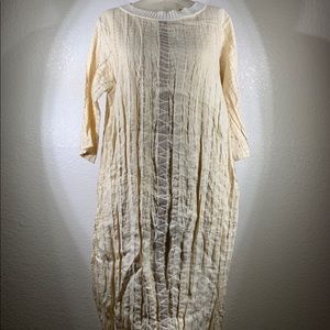 Viviana Uchitel Linen Forest Crew Midi Dress 3 NWT